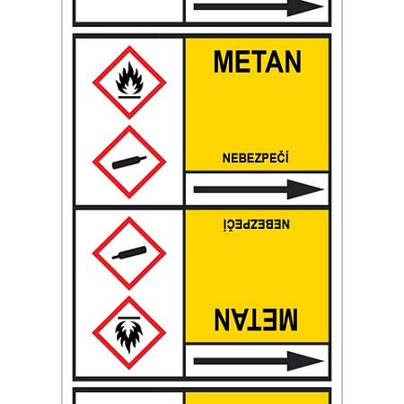 Značení potrubí, metan